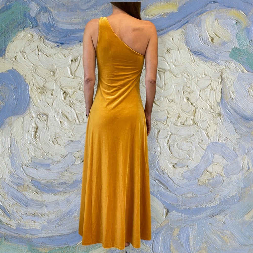 Polo Ralph Lauren One-Shoulder Velvet Stretch Cocktail Dress dress, Sz M - Picture 10 of 16
